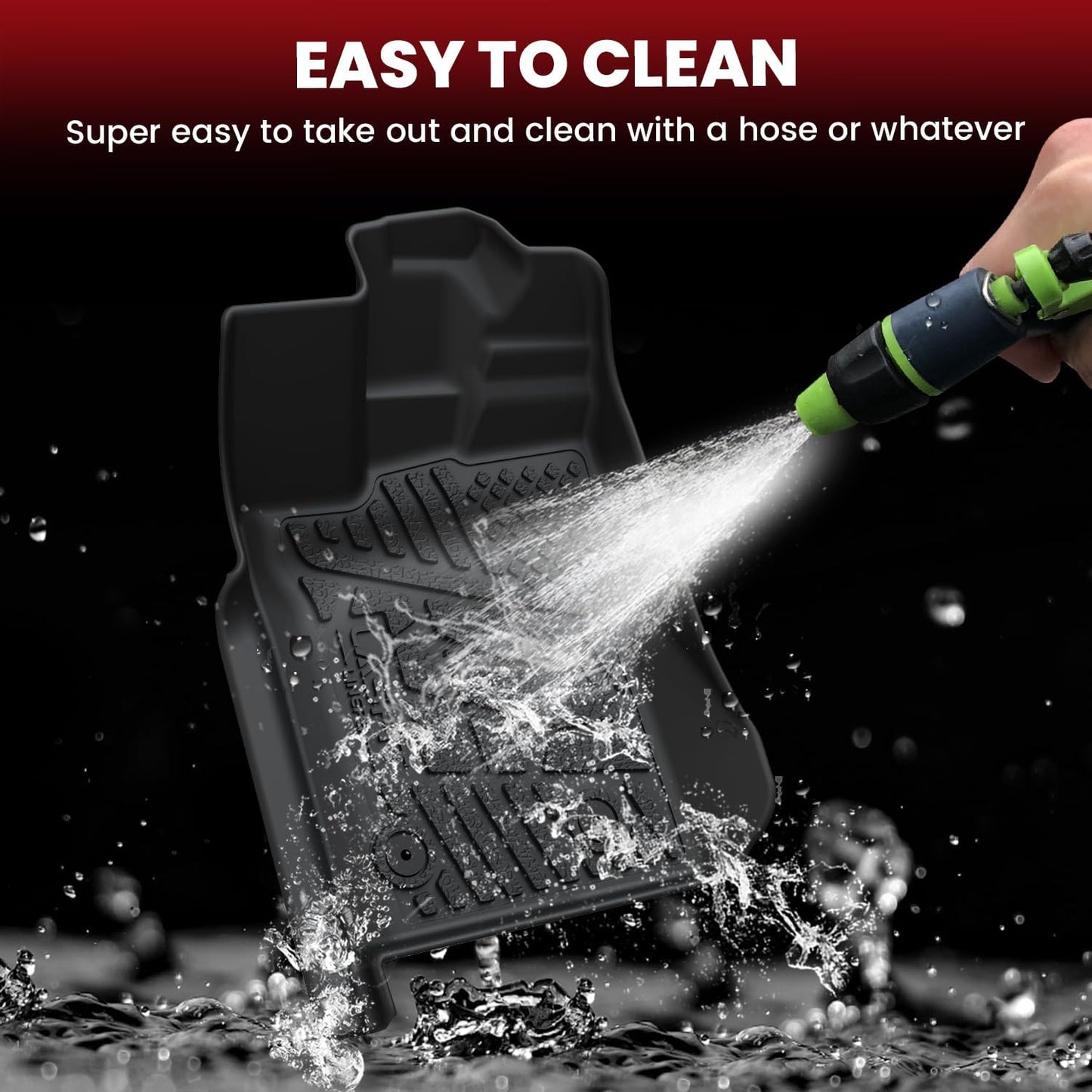 LASFIT Floor Mats for Ford Ranger 2025 2024 SuperCrew Cab All Weather Truck Protector TPE Carpeted Floor Liners, Front and Rear Row, 3pc Black