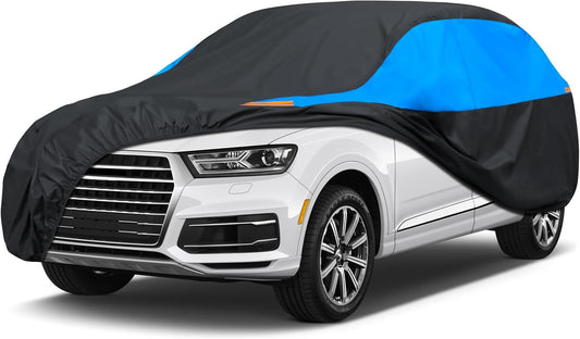 MORNYRAY Waterproof Car Cover All Weather Snowproof UV Protection Windproof Outdoor Full car Cover, Universal Fit for Sedan (Blue, Fit SUV Length(Up to 162 inch))