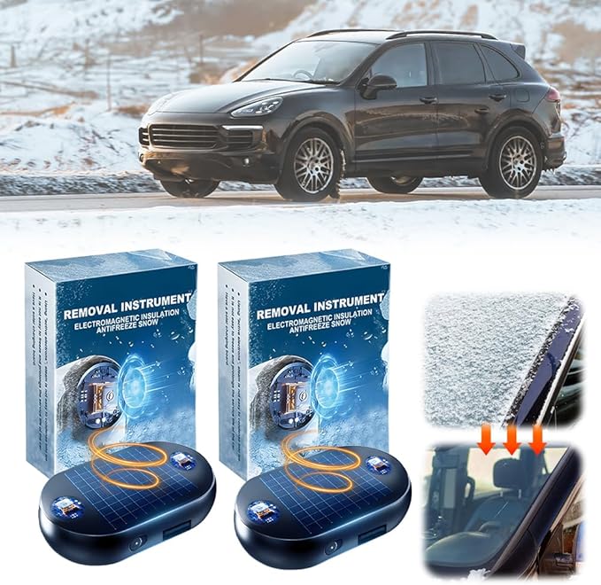Anti-Freeze Electromagnetic Car Snow Removal Device,2026 New Car Defroster & Ice Remover, Electromagnetic Windshield Anti-Freeze Tool for Snow Melting, Automotive Winter Emergency Kit (2 PCS Upgrade)