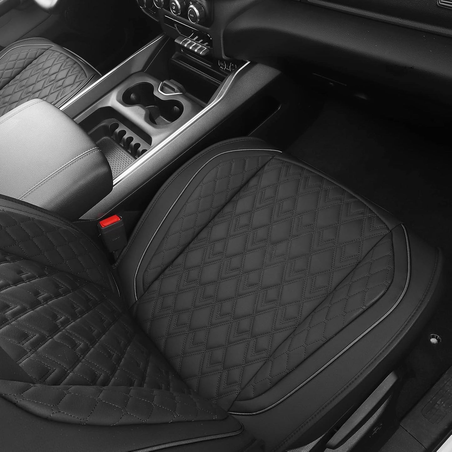 JOJOBAY Car Seat Covers for Dodge Ram Full Set,Fit Ram 2009-2023 1500/2500/3500 Pick-up Truck,Crew,Regular,Quad,Mega Cab,Waterproof Leather Seat Covers Protectors（5 PCS Full Set,Black）