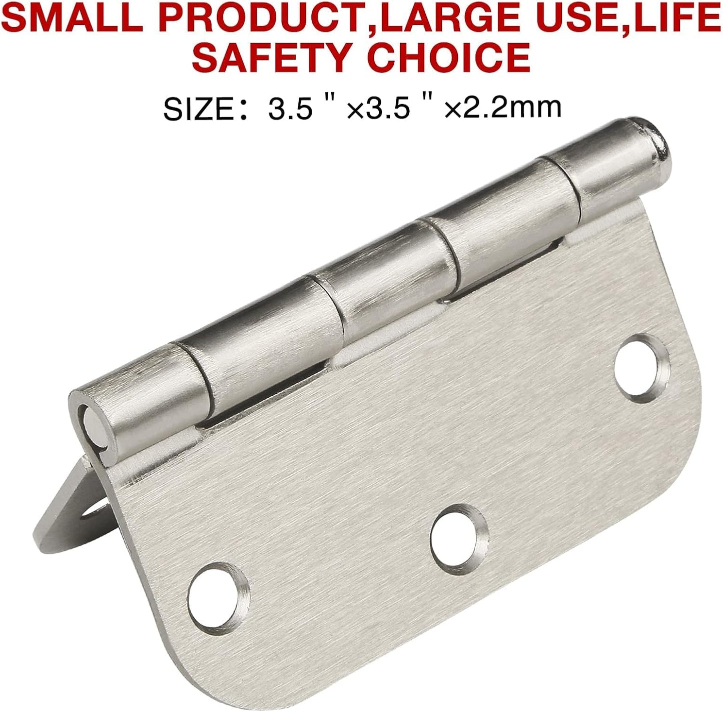 30 Pack Satin Nickle Door Hinges Brushed 3.5 Inch Interior Rounded 5/8" Radius 3-1/2" Flat Iron Hinge Hardware House Bifold Table Farmhouse Bedroom Office Living Room Decor 3½" Accessories for Doors