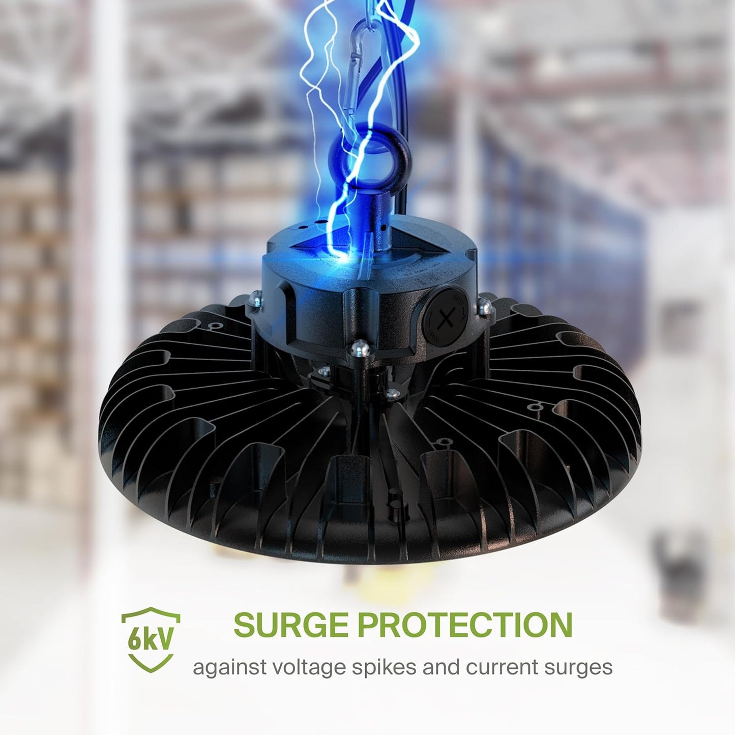 ASD LED High Bay UFO Light Fixture, Commercial Shop Lighting | Dimmable, IP69K Waterproof, DLC Premium, UL Listed | 240W 37000LM 5000K 100-277V | Warehouse, Garage, Workshop, Barn Lamp | Black