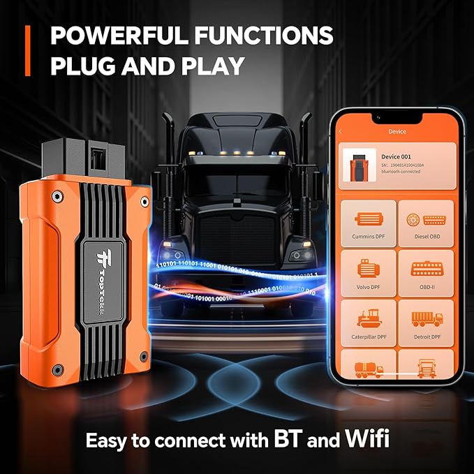 Emergency DPF Regener Tools, DPF Regeneration and Reset Device for Heavy Duty Trucks, DPF Regeneration Scanner – Engine Compatible with Cummins, Volvo, Caterpillar, Paccar and More Engines