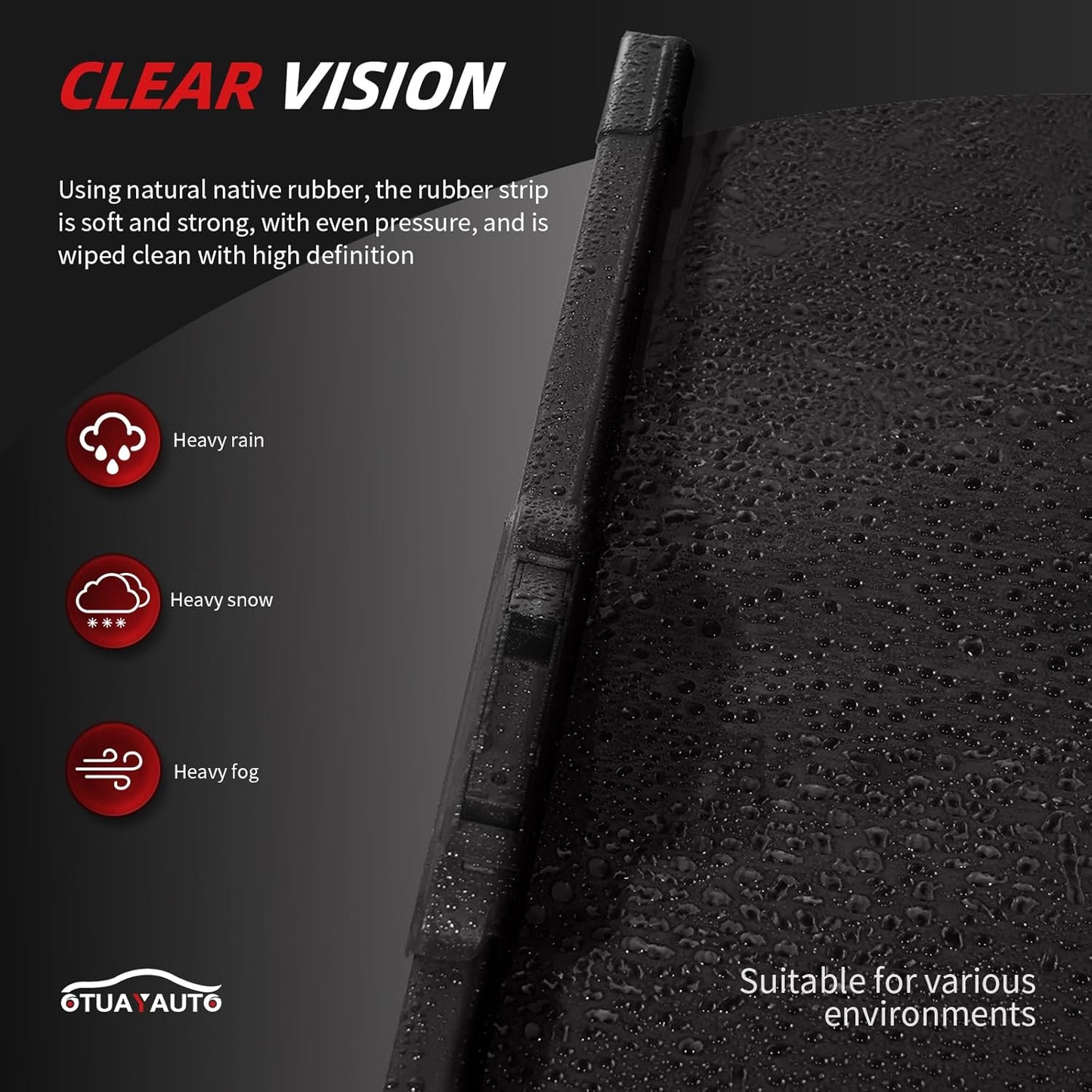 OTUAYAUTO Premium Windshield Wiper Blades - Replacement for Dodge Journey 2009-2020 - Precision Fit, All-Weather Performance, Front and Rear Wiper Blades, J/U Hook - 24"+19"+12" (Pack of 3)