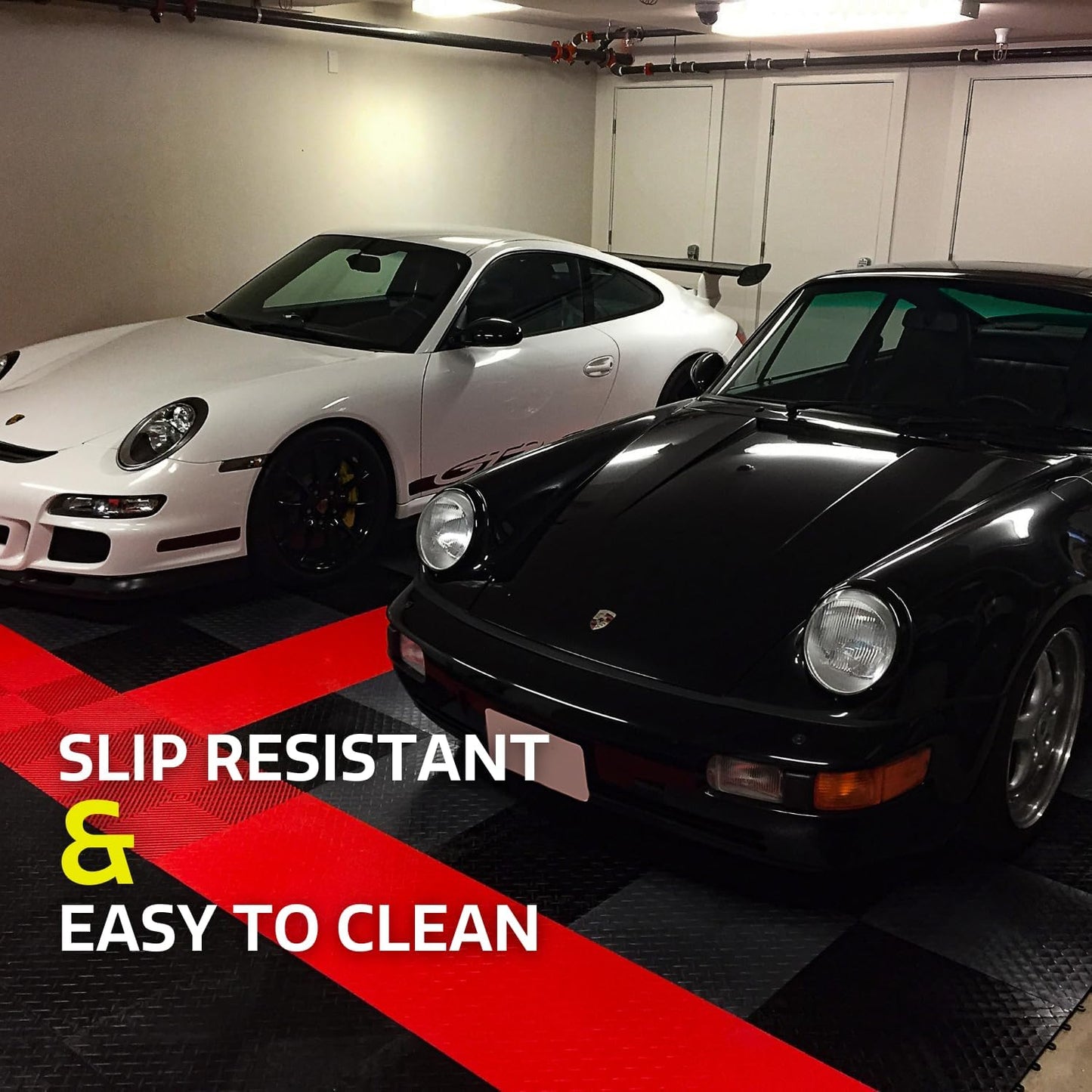 Big Floors RaceDeck CircleTrac, Interlocking Non-Slip Garage Flooring Tile, Durable, Modular, Heavy-Duty Copolymer, Easy Install (Graphite, 12 Pack of 12 x 12" Tiles)