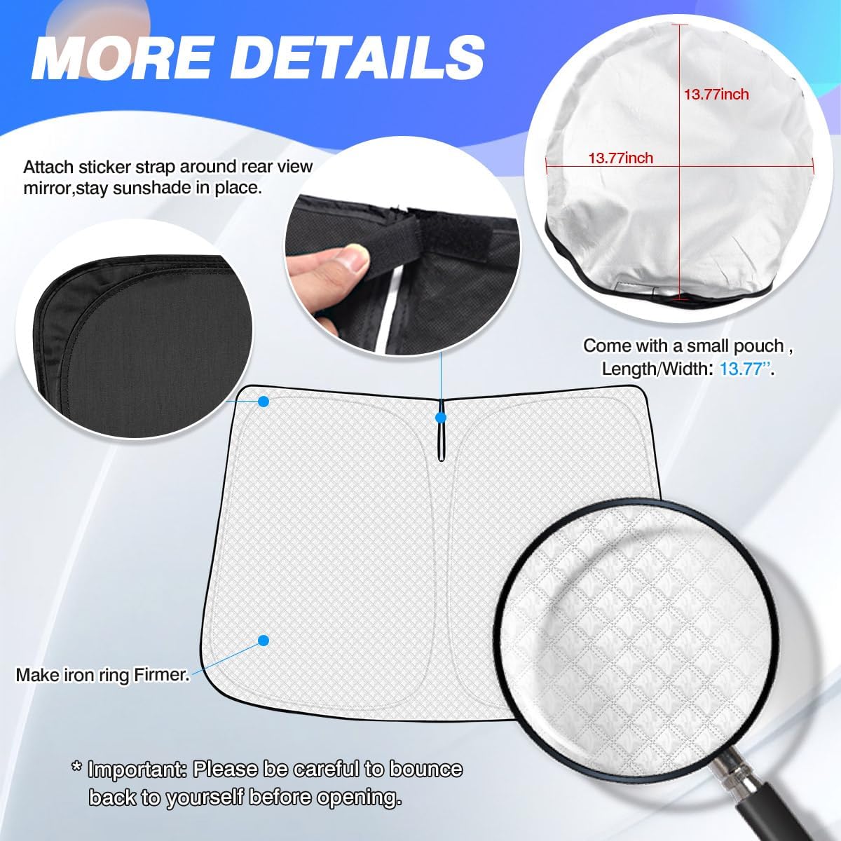 Windshield Sun Shade for Lexus NX NX250 NX350 NX350h NX450h+ 2022-2025 2026 Accessories Thicken 6-Layer Front Window Sunshade Cover Sun Visor Protector Foldable Block UV Rays Keep Vehicle Cool