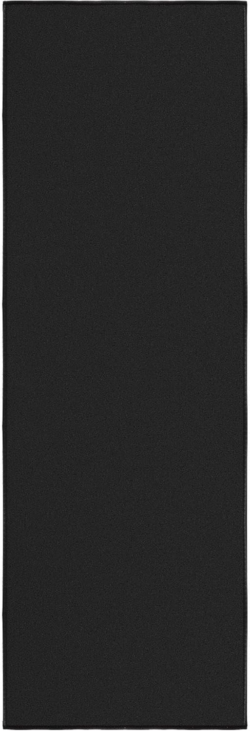Ottomanson Hallway Runner Rug 20" x 59" Non Slip Solid Area Rugs Easy to Clean Laundry Rug Runner Durable & Pet Friendly Floor Carpet Runners for Hallways Entryway Living Room Kitchen, Black