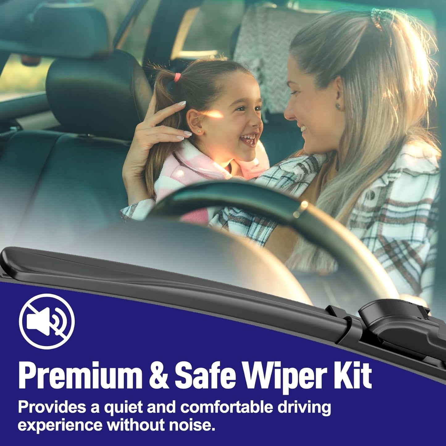 AJK Wiper Blades for Hyundai Santa Fe 2007 2008 2009 2010 2011 2012, 2 Piece All Weather OEM Quality Automotive Replacement Windshield Wiper Blades for My Car