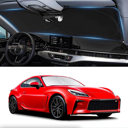 Sunshade for Toyota 86/2022-2023 Toyota GR86 Accessories Front Window 210T Sliver Coating Reflective Polyester Shield Cover for Windshield Sun Visor Protector Block UV Ray