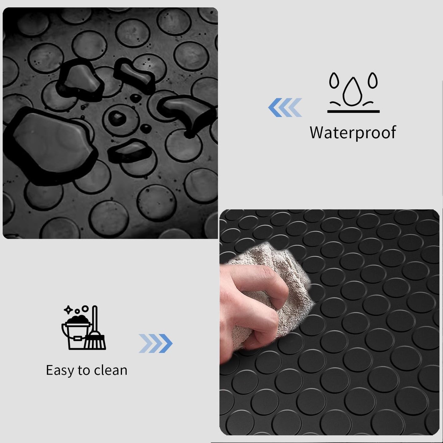 Premium Garage Floor Mat, Commercial Grade Heavy Duty Parking Mat for Garage Floor, Golf Cart Parking, Water/Stain Resistant Floor Runner (Black Coin, 4 x 6.5 Feet)