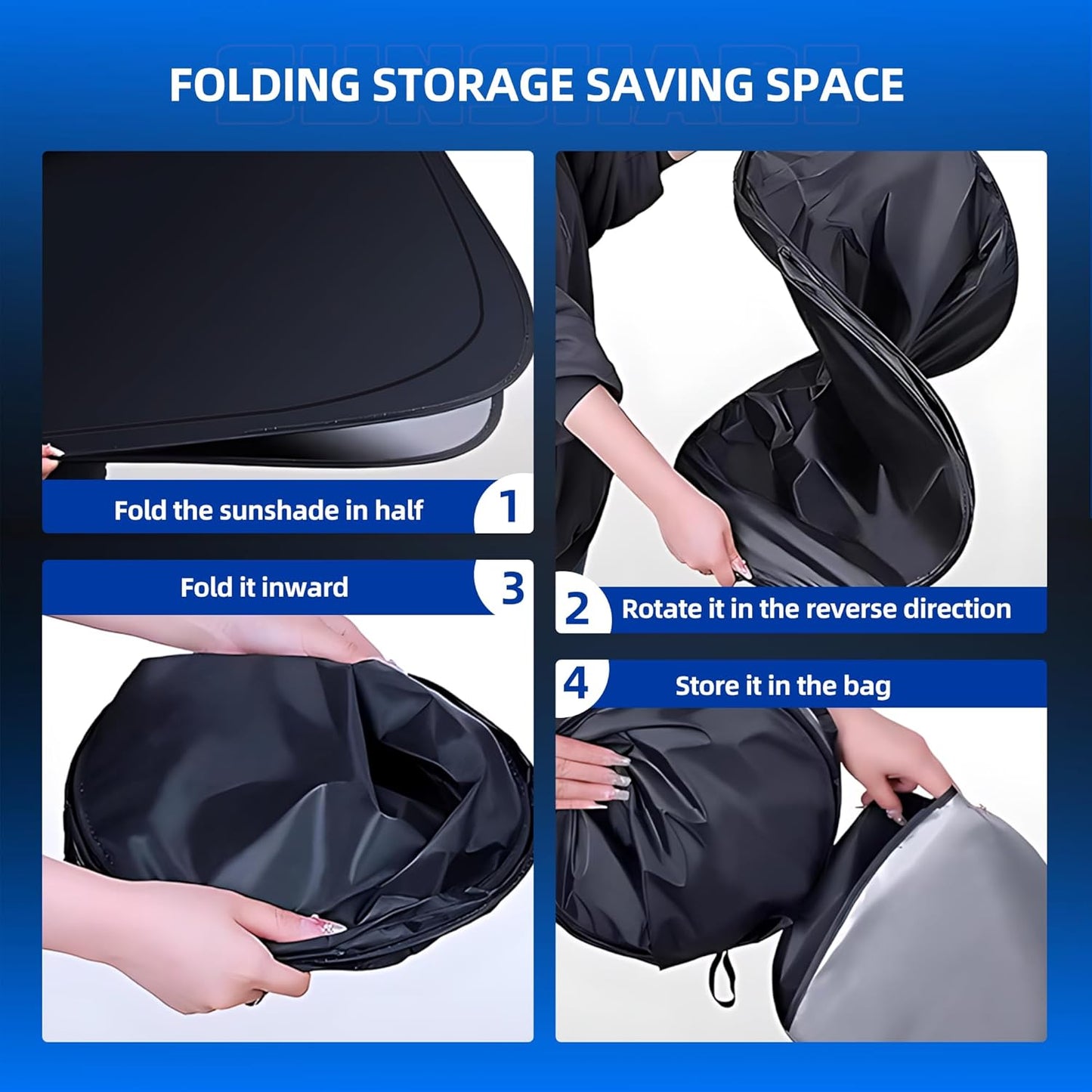 Windshield Sun Shade for Ford E-Transit 2022-2025 2026 Foldable Sunshade Custom Fit Front Window Car Interior Accessories Protector Blocks UV Rays