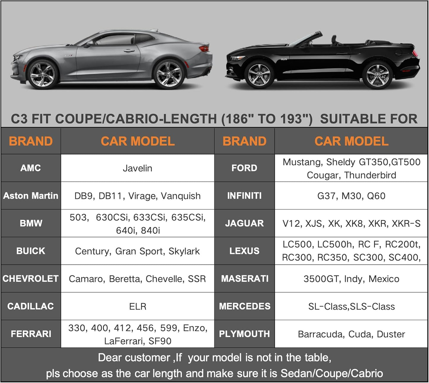 Kayme 7 Layers Car Cover Waterproof All Weather for Automobiles, Outdoor Full Coupe Cover Rain Sun UV Protection, Universal Fit for Ford Mustang, Chevy Camaro, Jaguar XK, XKR, Etc. (186-193 inch)