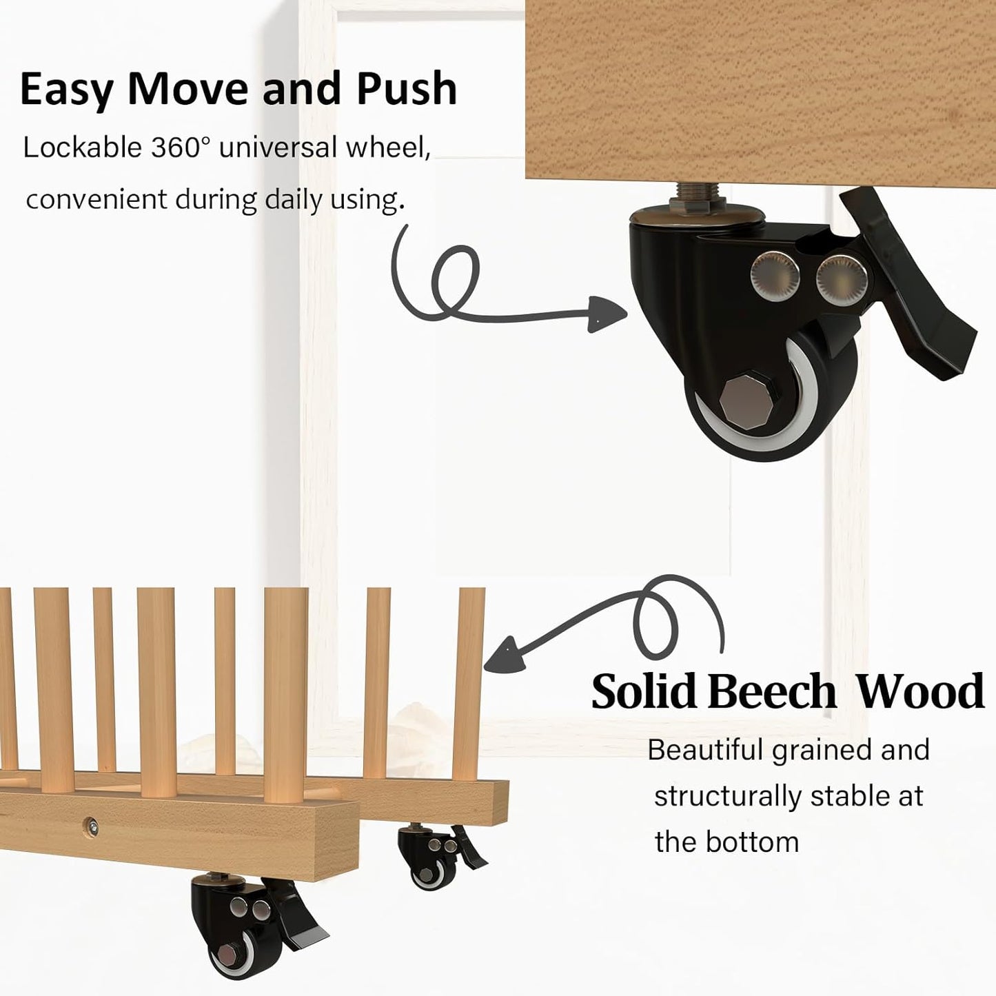 Art Storage Rack,Wood Art Drying Storage Stand with Hand&Caster Wheels , Art Canvas Storage for Art Studios,Drawing Board,Printed Matter,Gallery,Artworks