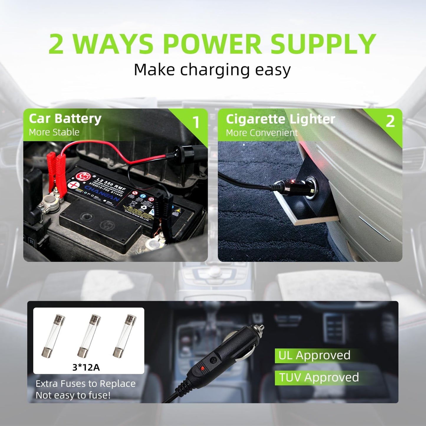 EFFIROSO Upgrade LED Light Electric Car Jack 5 Ton12V Hydraulic Jack Lift 5.9-20.8 Inch for SUV MPV Sedan Change Tires Garage Repair 11000 lbs