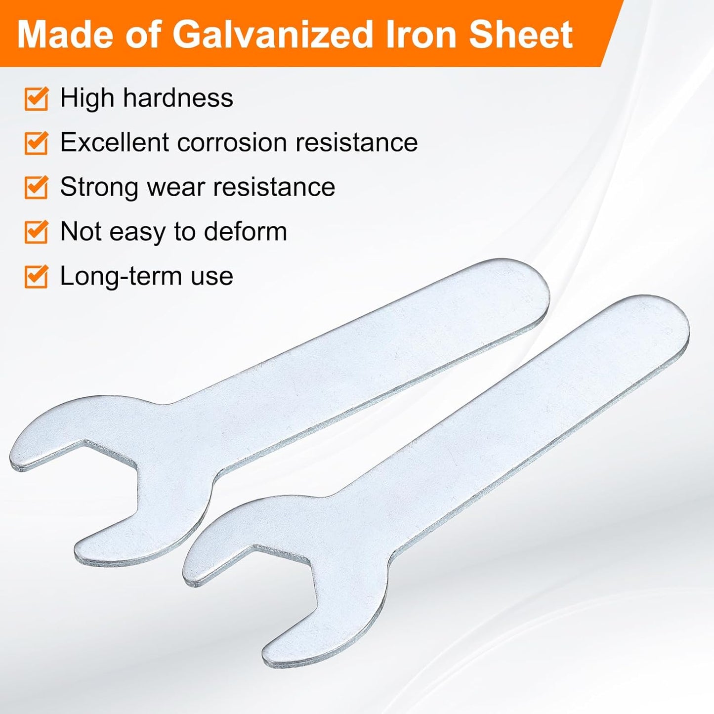 HARFINGTON 10pcs Small Wrench Open End Wrench 12x70x1.5mm Metric U-Shaped Single Open Ended Spanner Super Thin Small Flat Head Galvanizing Wrench for Automotive Repair Furniture Assembly