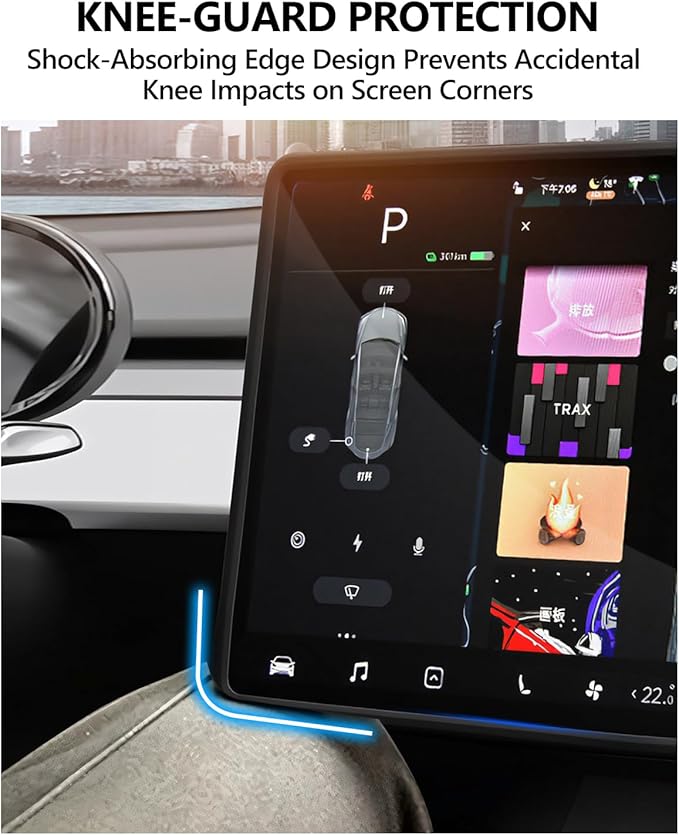 for Tesla Protector Trim Frame Model Y Juniper Model 3 Highlan 2026 Screen Edge Frame Rearview Mirror Cover Model Y Accessories Interior Silicone Decorations Center Console Decor Black