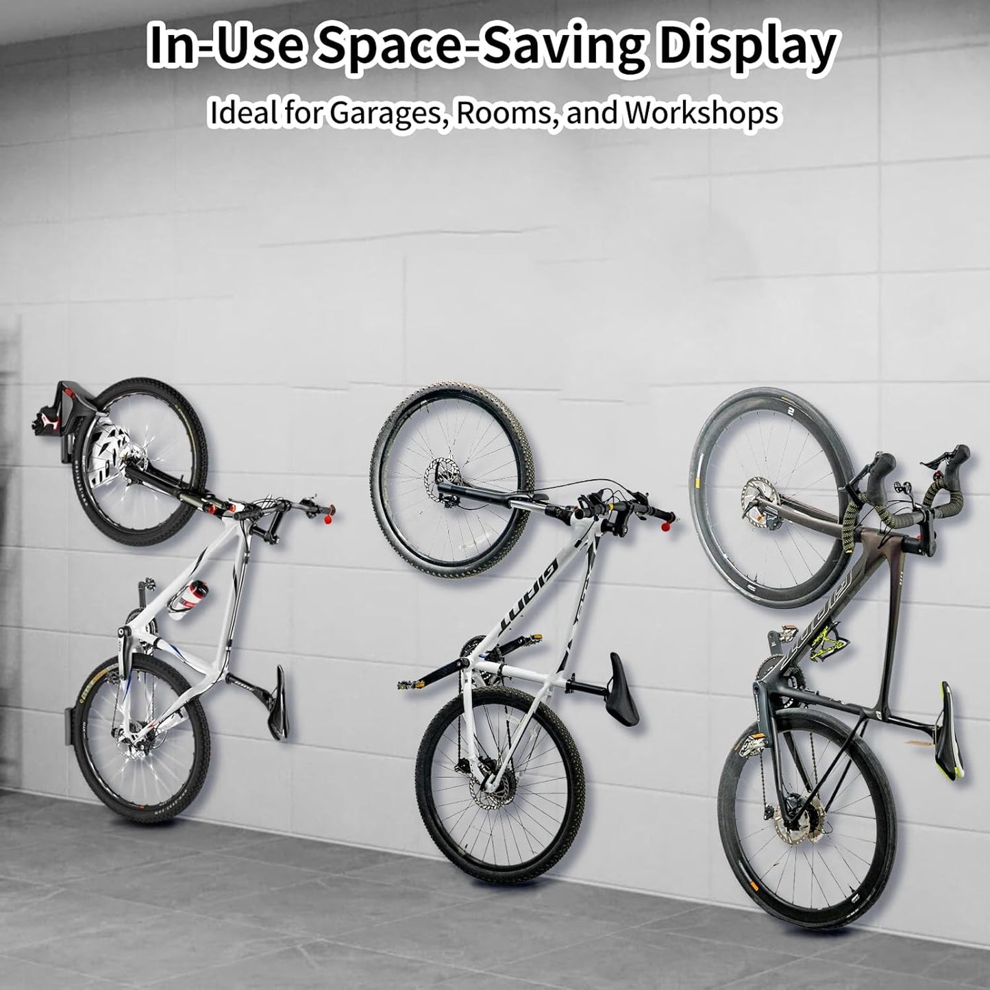 Road Bike Handlebar Wall Mount, Space-Saving & Easy Installation, Sturdy Garage Bike Storage Holds Up to 66lbs