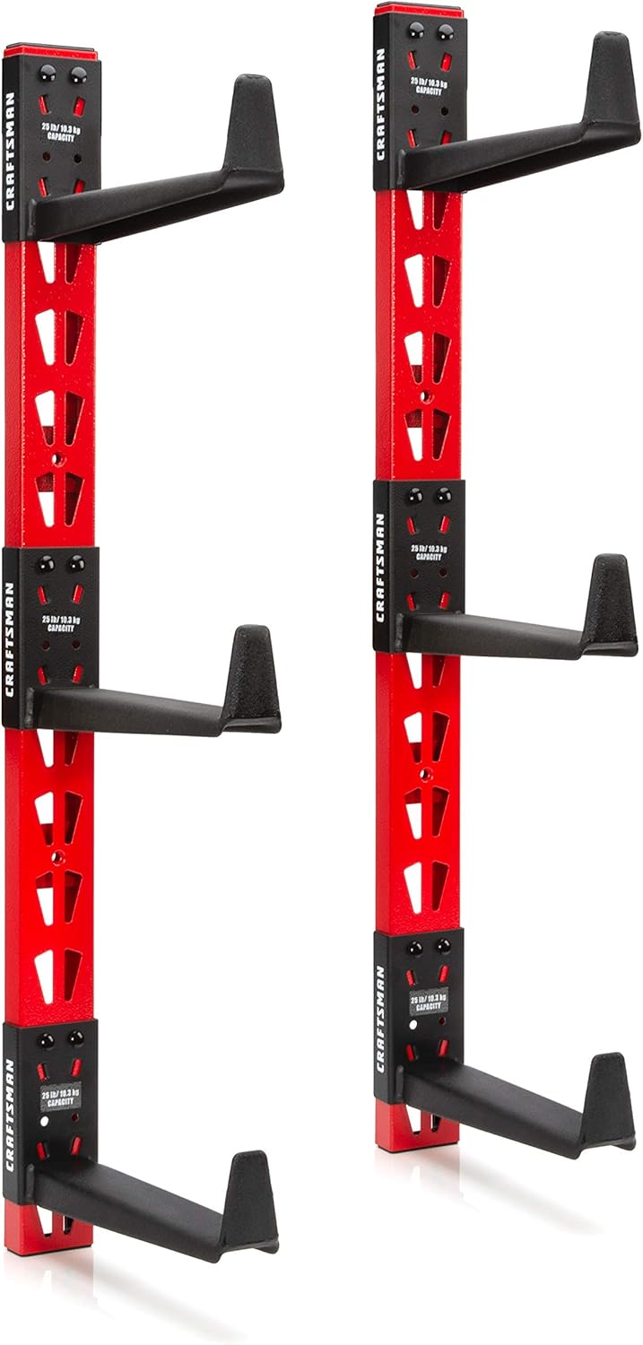 CRAFTSMAN 6-Arm, 10-Inch Deep Cantilever Rack Workshop for Wood, Lumber or Pipe Storage System, Arms Feature Anti-Marring Rubberized Coating and Roll Stops, 150-pound Capacity