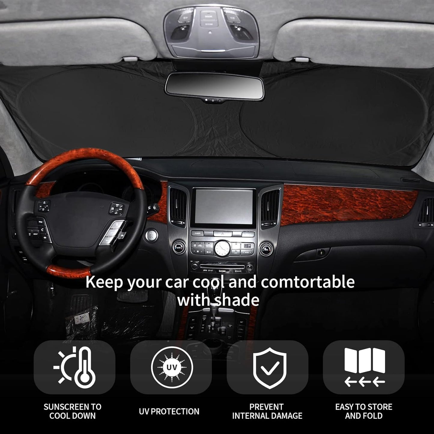 INSAUTO for Outback 2024 Window Sunshade Windshield Sun Shade for 2020-2023 Subaru Outback Windshield Cover Custom Fit Sun Visor Reflective Protector Foldable Front Window Shield Car Accessories