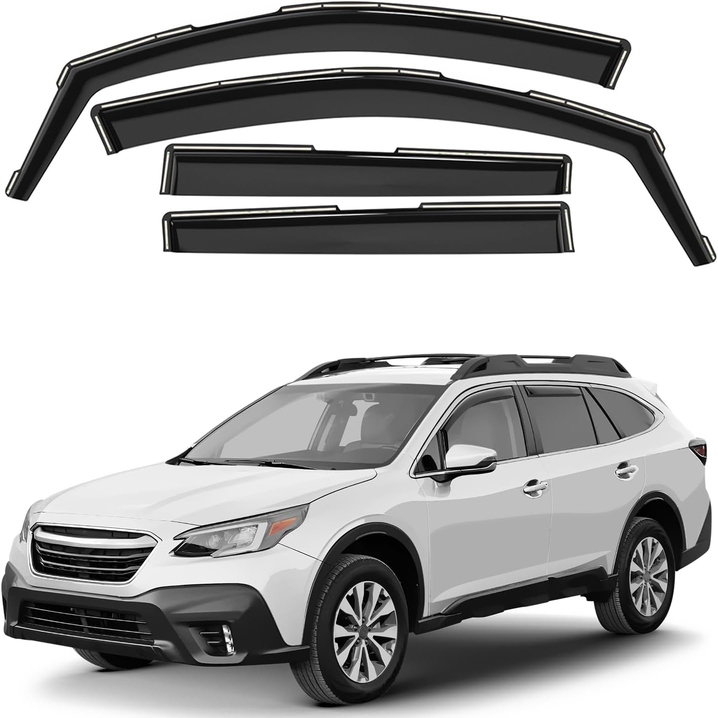 Window Deflectors Smoke Tinted in-Channel Side Window Vent Visor Deflectors Rain Guards Compatible with Outback 2020-2025 - 4pcs. GW0884