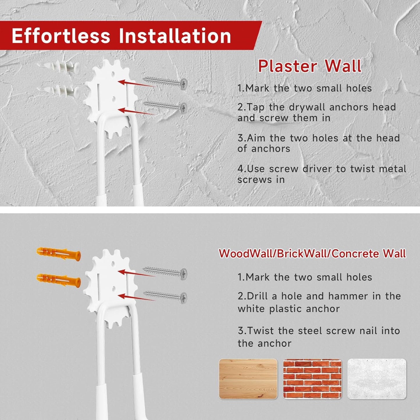 Garage Hooks White 4 Pack,68-110LB Heavy Duty Steel Storage Utility Hooks with PVC Anti-Slip Coating,Wall Mount Hooks for Hanging Garden and Power Tools,Bike,Ladder,Hose