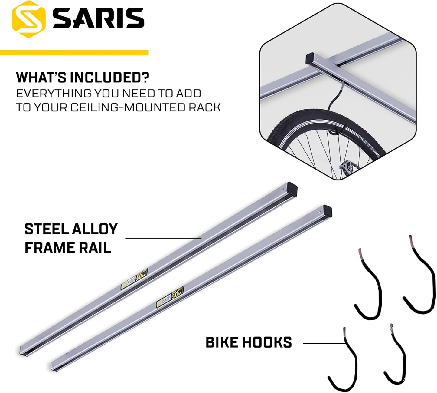 Saris Bike Storage, Cycle Glide Home Bicycle Parking, Ceiling Rack and Add-on-Kit