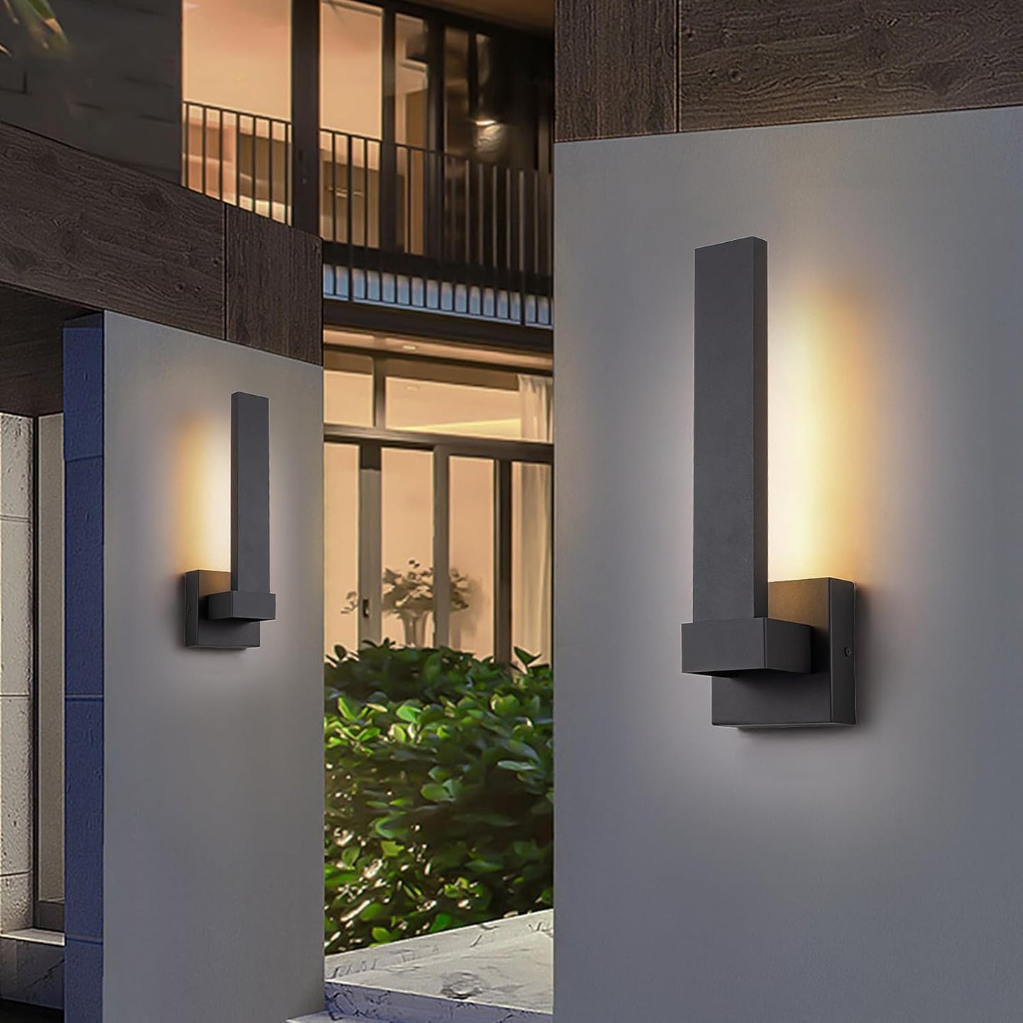 Modern Outdoor Wall Lights 15.5" LED Exterior Lighting Fixtures Patio Wall Lights Fixture Waterproof Outside Wall Sconces for Porch Yard Front Door Garage