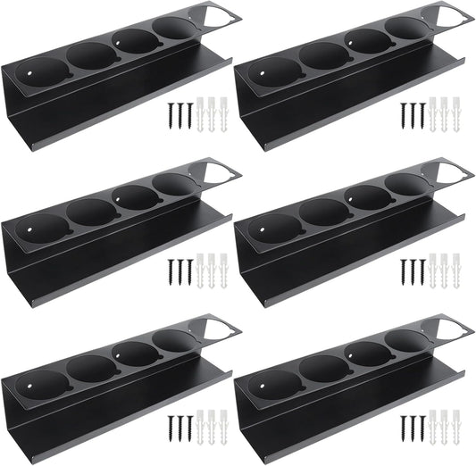 RealPlus Aerosol Spray Can Holder Rack Organizer 5 Cans Spray Bottle Holder Heavy-Duty Steel Wall Mounted for Garage and Workspace, Pack of 6