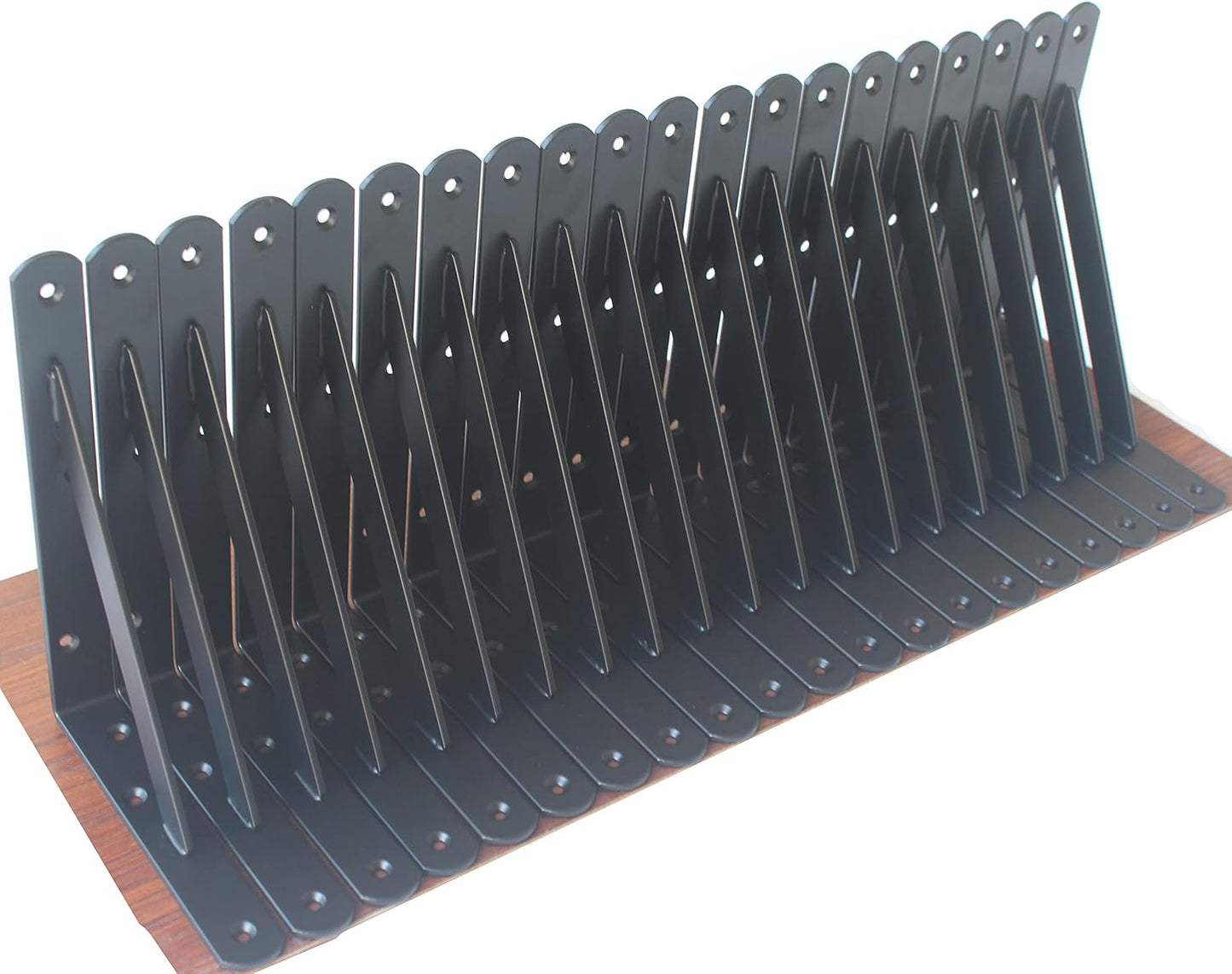 24 Pack L8 x H 6" Black Heavy Duty Shelf Brackets with Screws Metal Shelf Brackets Shelf Support Angle Brackets for Shelves L Brackets Heavy Duty Floating Shelf