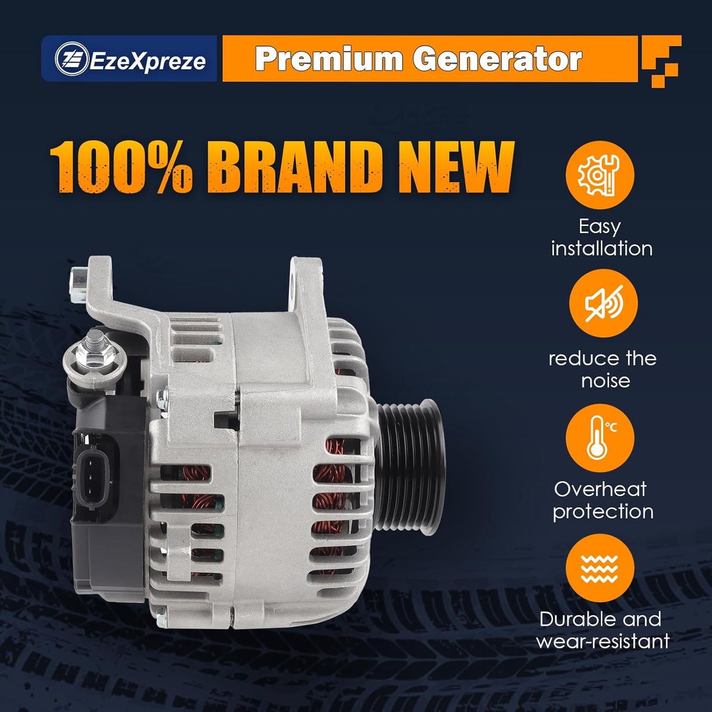 Ezexpreze 11256N Alternator Fit for 2007-2019 Nissan Armada Frontier Pathfinder Titan Xterra, 2008-2010 Infiniti QX56, 2009-2012 Equator, 12V 130A OE#11256 23100-ZH00A 23100-ZH00B TG15C113