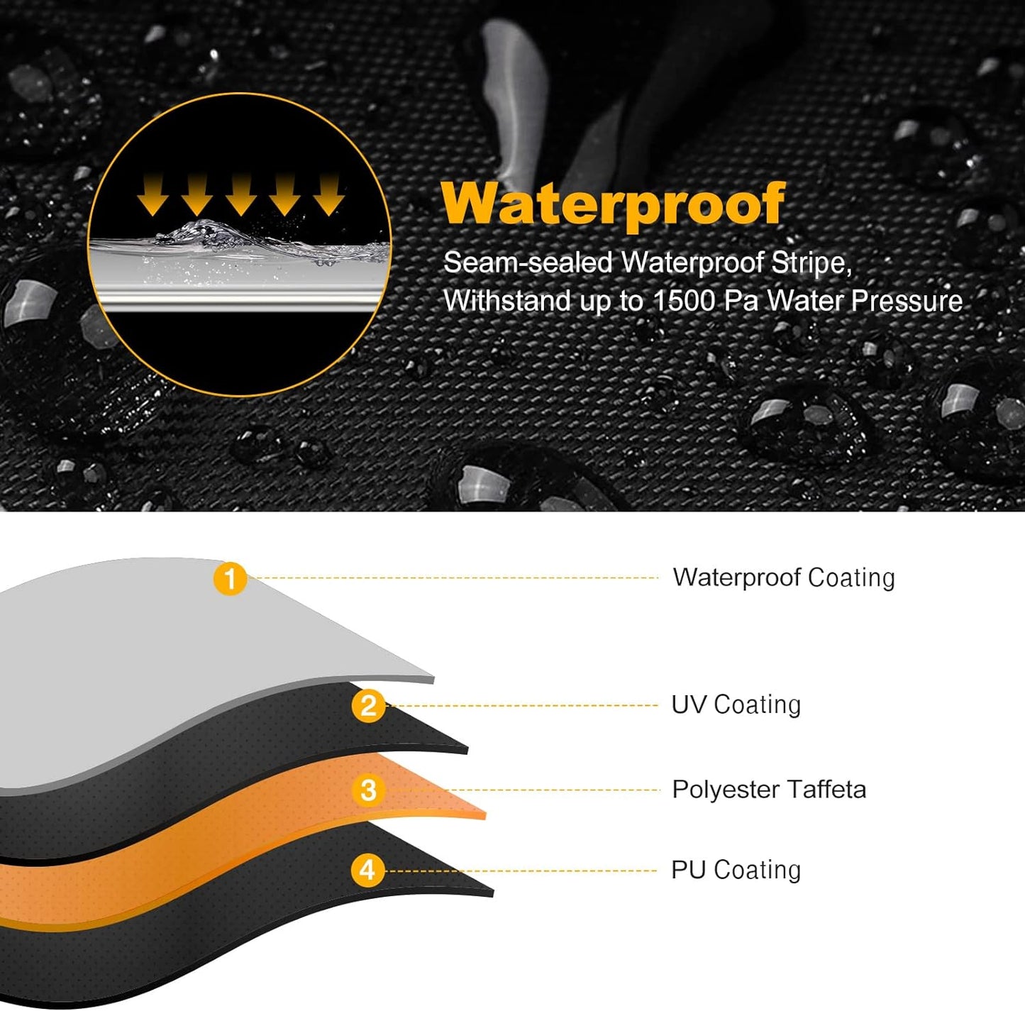 NEVERLAND ATV Cover Waterproof Heavy Duty 4 Wheeler Cover Quad Cover All Season Weather Proof Outdoor UV Protection for Polaris Yamaha Suzuki Honda (Black XXLarge)