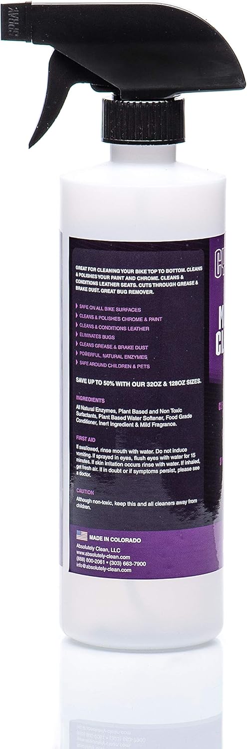CycleMagic Motorcycle Clean and Shine - Motorcycle Cleaner & Conditioner | Chrome Cleaner, Leather Cleaner, Paint & More | Eliminates Grime, Brake Cleaner, Dirt & Debris | USA Made (16oz Spray Bottle)