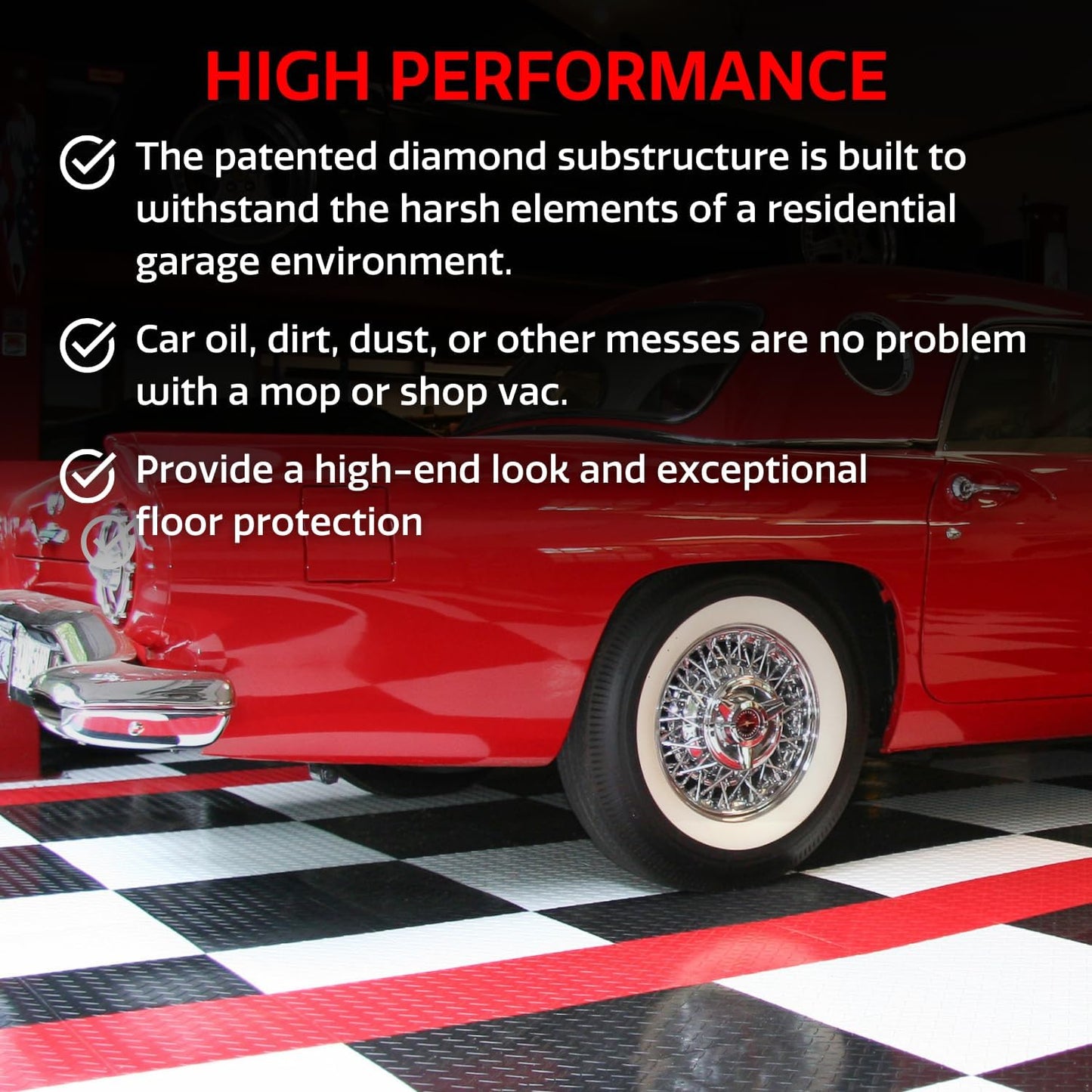 Big Floors RaceDeck Diamond Plate Design, Durable Interlocking Modular Garage Flooring Tile (Orange, 48 Pack of 12 x 12" Tiles)