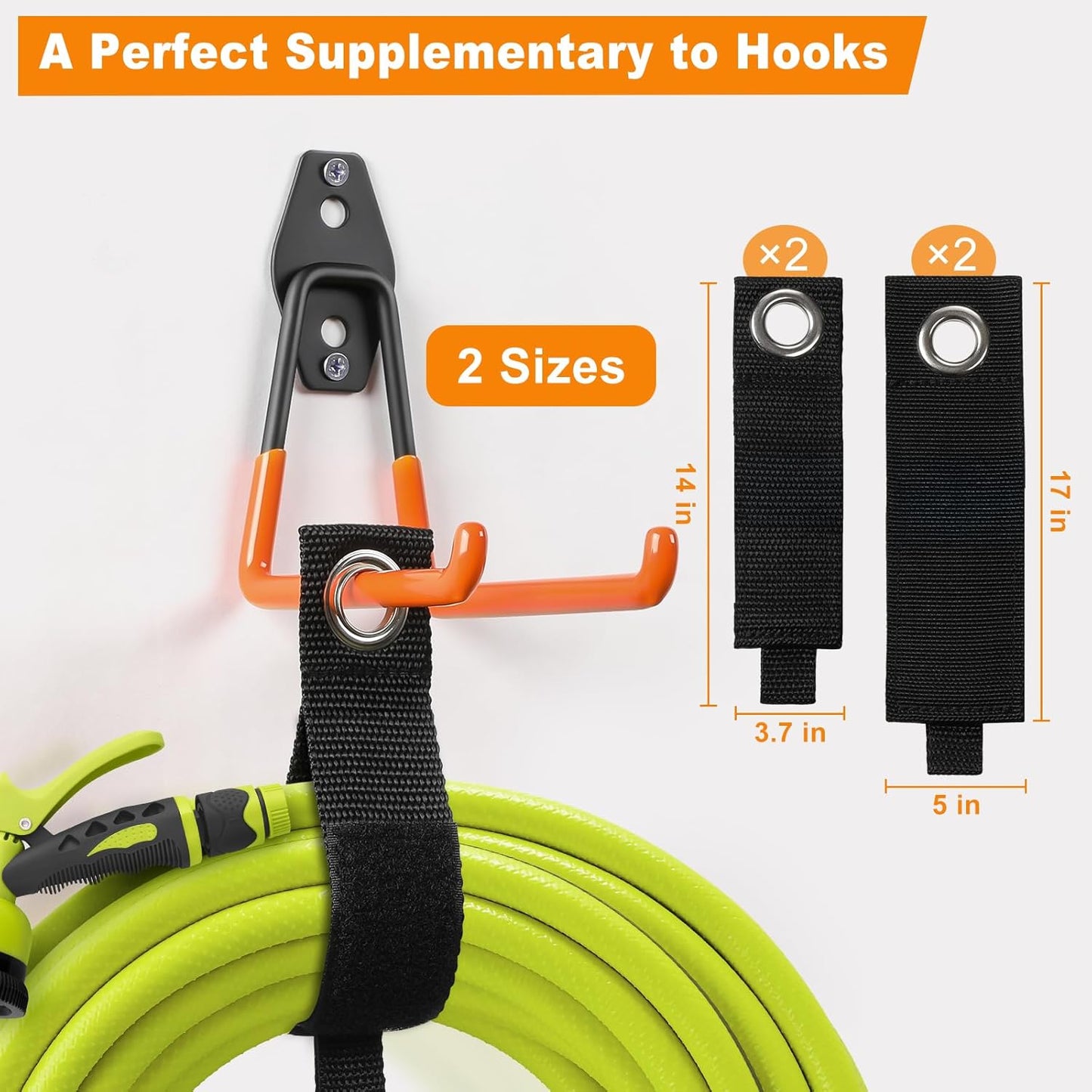 LANDNEOO Garage Hooks, 20-Pack Steel Garage Accessories for Organization and Storage, Heavy Wall Mount Duty Hooks with Anti-Slip Coating for Hanging Ladder, Bike, Power Tools and More Tools, Orange