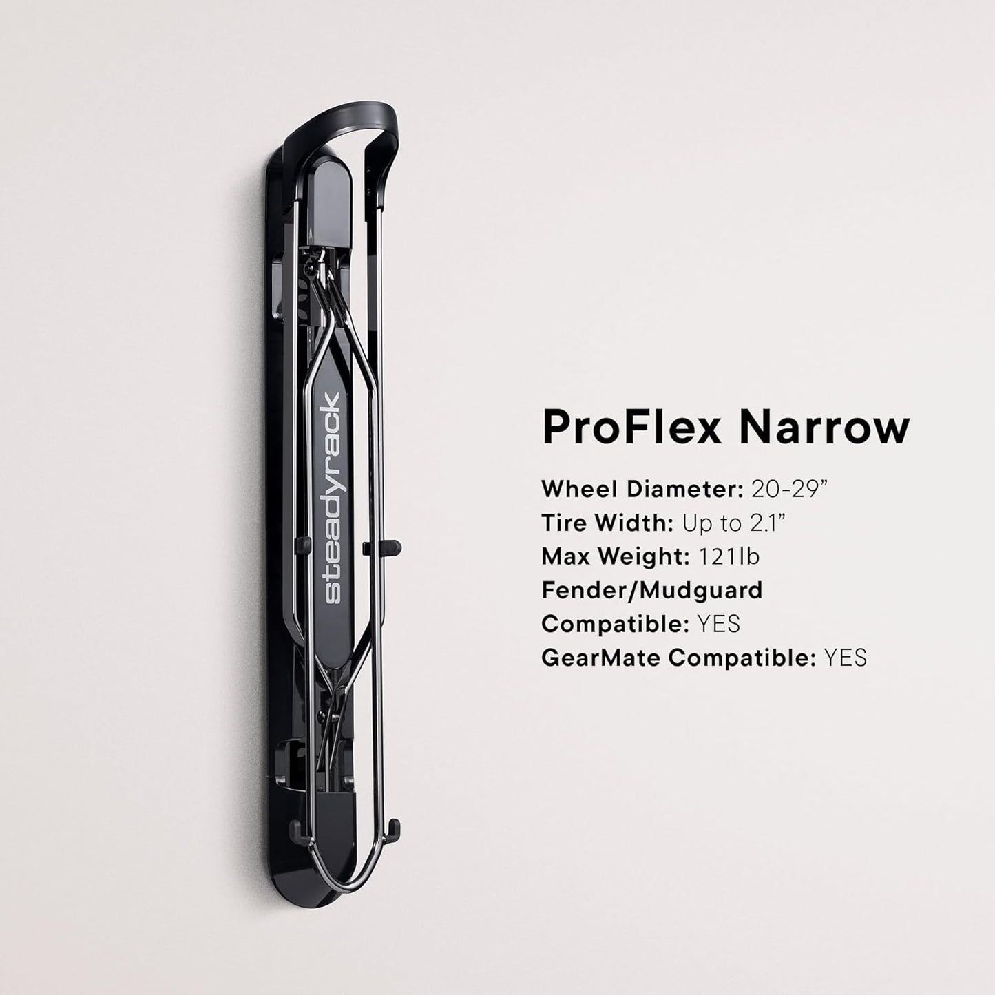 Steadyrack Bike Rack for Road Bikes - The Original Wall Mounted Vertical Bike Storage - Fits Narrow Tires - Space Saving Pivot Design - Heavy-Duty Steel Rack for Indoor Garage, Apartment or Home Use