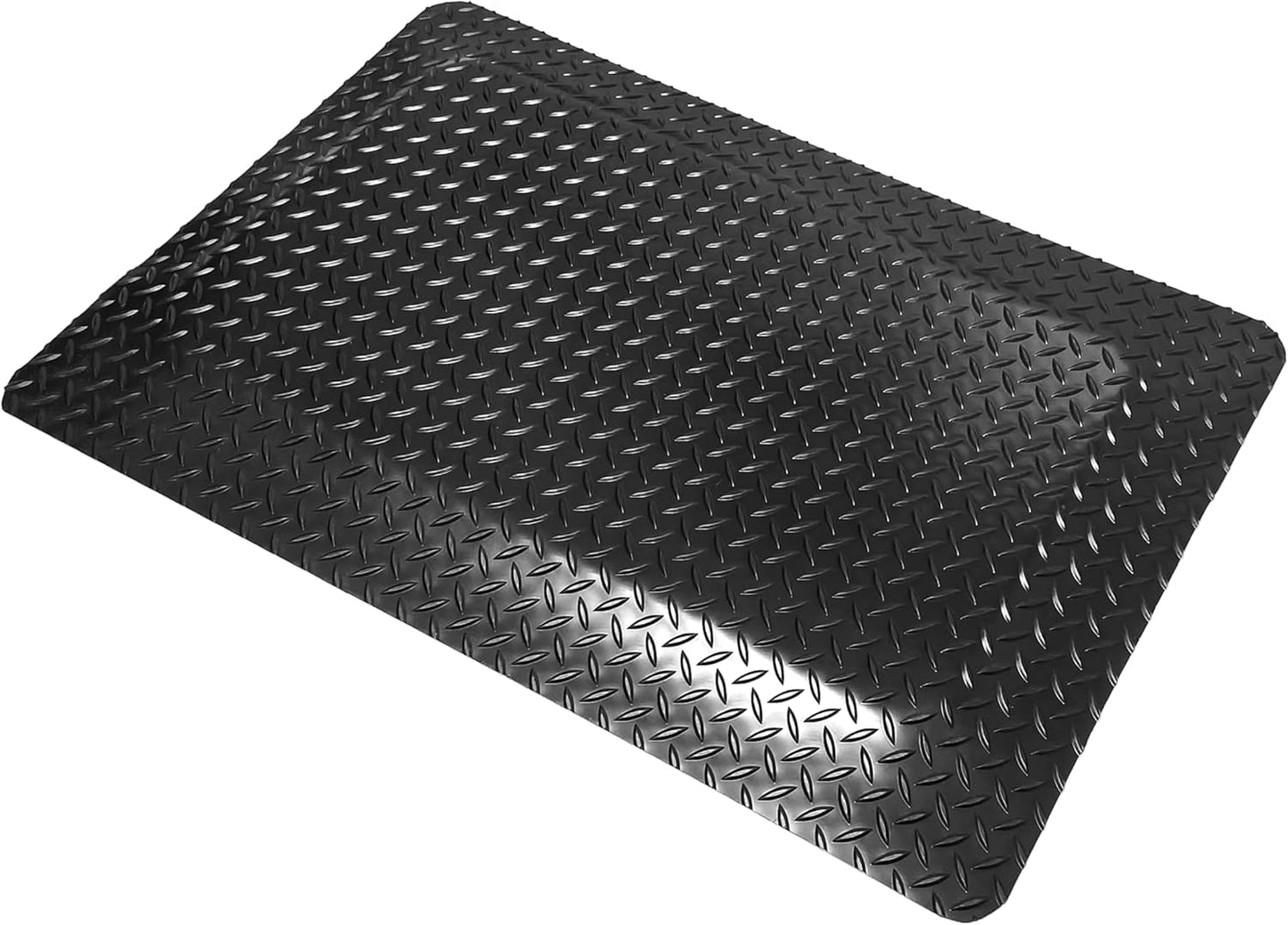 Rhino Mats, American Classic Diamond Anti-Fatigue Mats, Industrial Ergonomic Comfort Standing Mat for Work, Home, Garage, Office, Kitchen or Anywhere (Black 9/16" Thick, 2 FT. x 25 FT.)