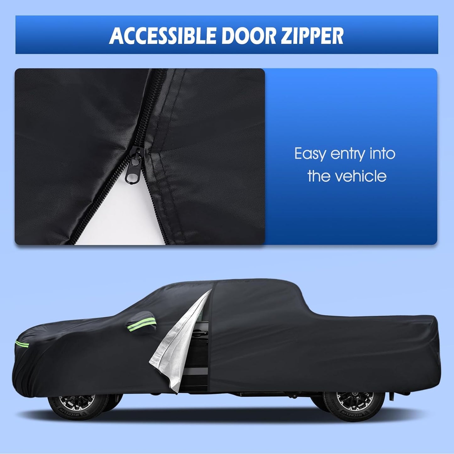 Car Cover Custom Fit for Toyota Tundra 5.5Ft Bed 2000-2025, Migaven Waterproof Full Exterior Cover Sun Rain Protection with Door Zipper and Cotton Lining