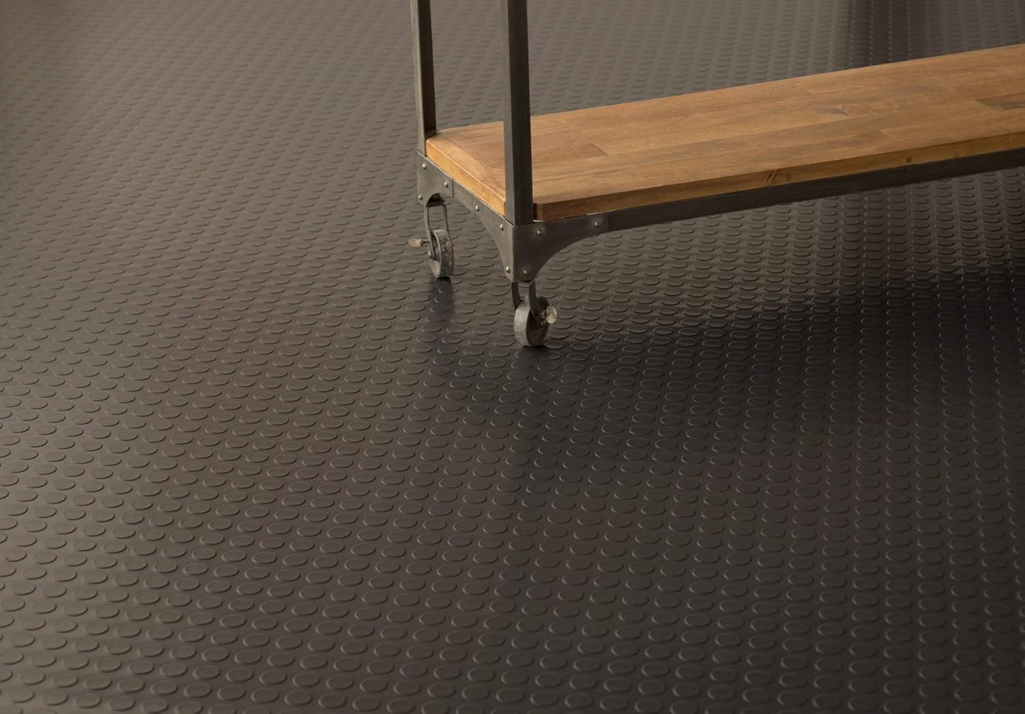 G-Floor Large Coin Pattern Vinyl Garage Floor Protector Mat (8'6" x 24', Slate Grey), Extremely Durable, Waterproof Parking Pad and Flooring