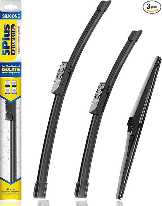 5 PLUS® Silicone Windshield Wipers Replacement for Lexus NX200t 2015-2017 NX300 2018-2021 NX300h 2015-2021 Wiper Blades(Set of 3),Automotive Replacement Windshield Wiper Blades For My Car-26"/16"/12"