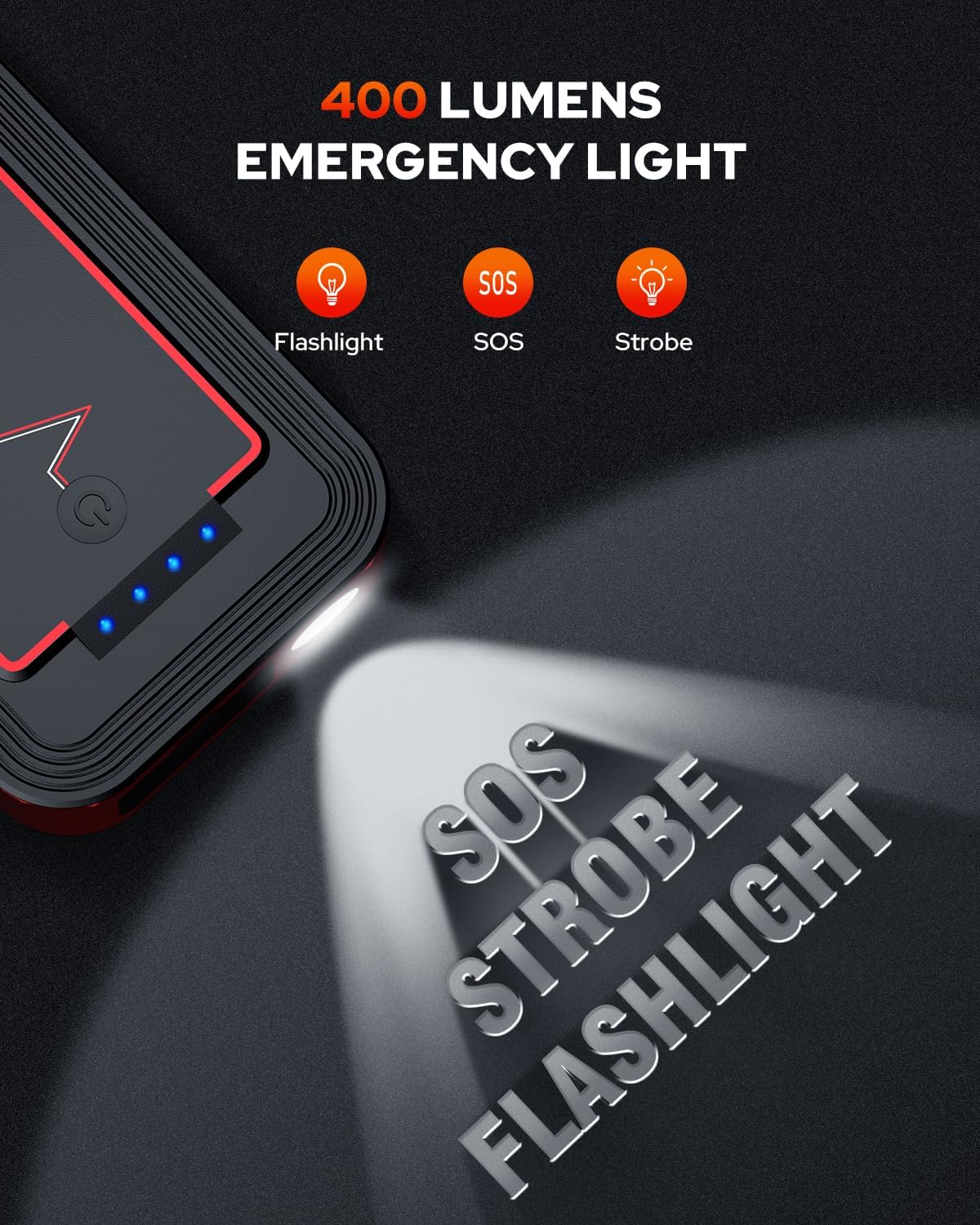 Jump Starter 3000A, BOOKOO Car Battery Jumper Starter Portable, 12V Jump Start Battery Pack up to 7.2L Gas or 8.0L Diesel Engine Jump Starter with Power Bank/QC3.0/Dual Output/LED Light