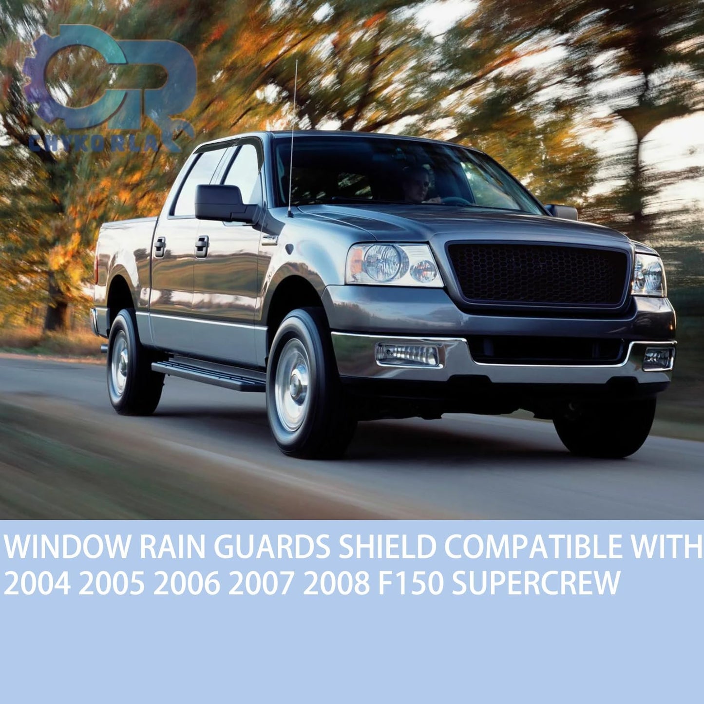 Window Visors Rain Guards Shield Fit for 2004 2005 2006 2007 2008 F150 SuperCrew, Outside Mount Vent Visors Shades, Smoke Tinted Side Window Wind Deflectors Fit for 2006-2008 Lincoln Mark LT