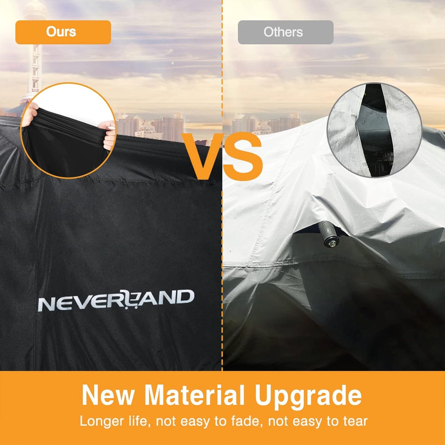 NEVERLAND ATV Cover Waterproof Heavy Duty 4 Wheeler Cover Quad Cover All Season Weather Proof Outdoor UV Protection for Polaris Yamaha Suzuki Honda (Black Large)