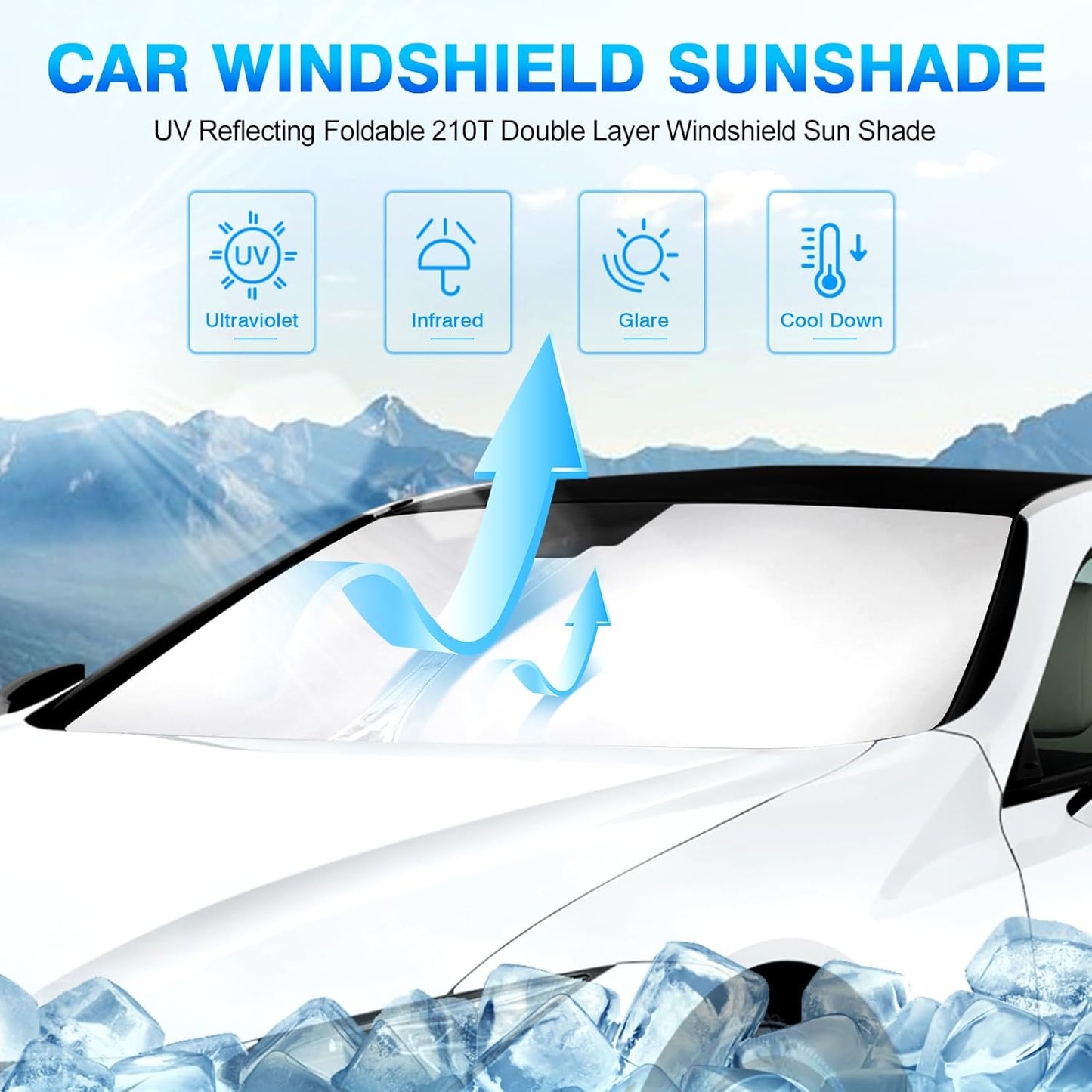 KUST Windshield Sun Shade for 2018-2024 Lexus LC Coupe Accessories Custom Fit Sunshade Sun Visor Protector Foldable Blocks UV Rays Keep Your Car Cooler