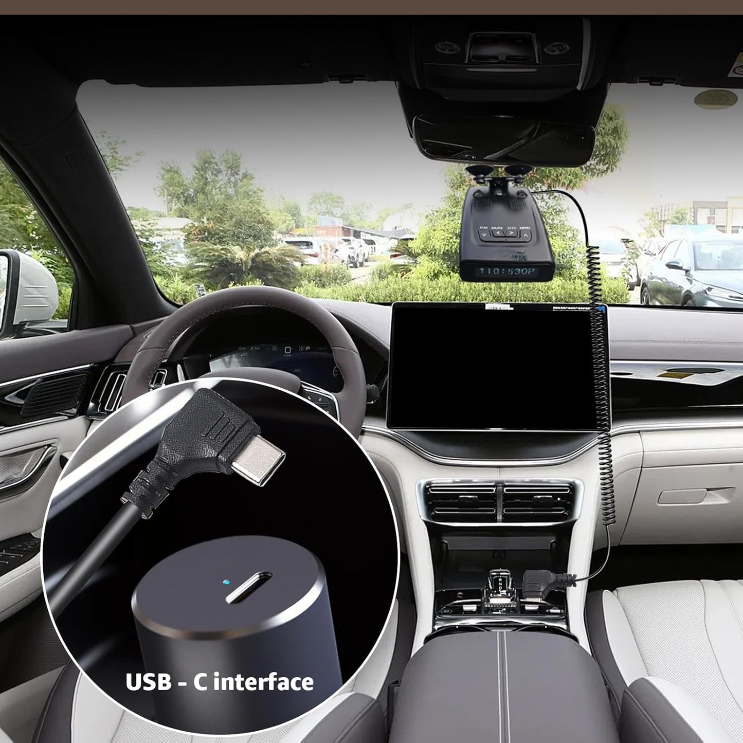 USB-C to DC3.5 Power Cable for Radar Detectors, 8.2FT 5V-12V Type C Power Cord Compatible with Cobra RAD 480i, 350, 380, Uniden DFR1,3,5 Series, Whistler, & Radenso Radar Detectors