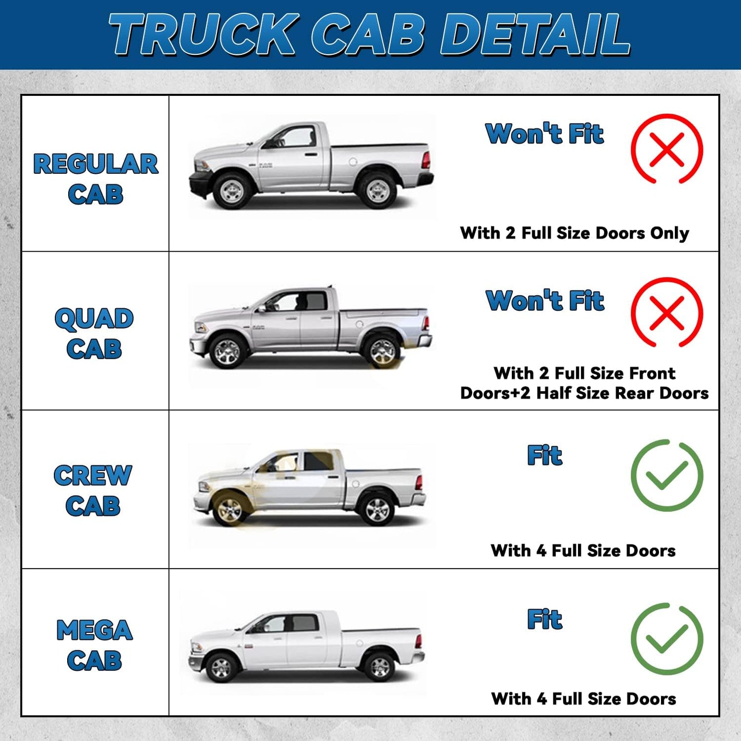 Set of 4 Window Visors Compatible with Ram 2009-2018 1500 2010-2018 2500/3500/4500/5500 Crew & Mega Cab with 4 Full Size DoorFront+Rear Smoke Sun/Rain Guard Outside Mount Tape-On Acrylic
