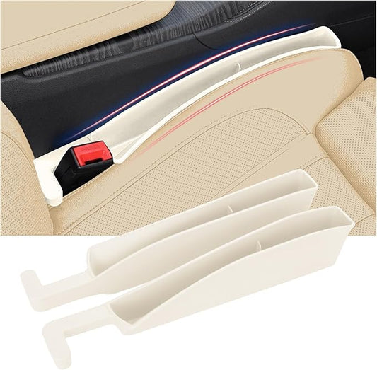 Car Seat Gap Filler, Seat Gap Organizer with Phone Holder, Car Seat Accessories, Car Organizer Fit SUV Truck-2PCS White