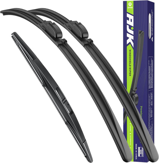 AJK Front Windshield Wiper for Acura MDX 2014 2015 2016 2017 2018 2019 2020 2021 2022 2023 2024, Original Equipment Back Window Wipers Blades, Conventional, Vehicle Specific Fit, Pack of 3