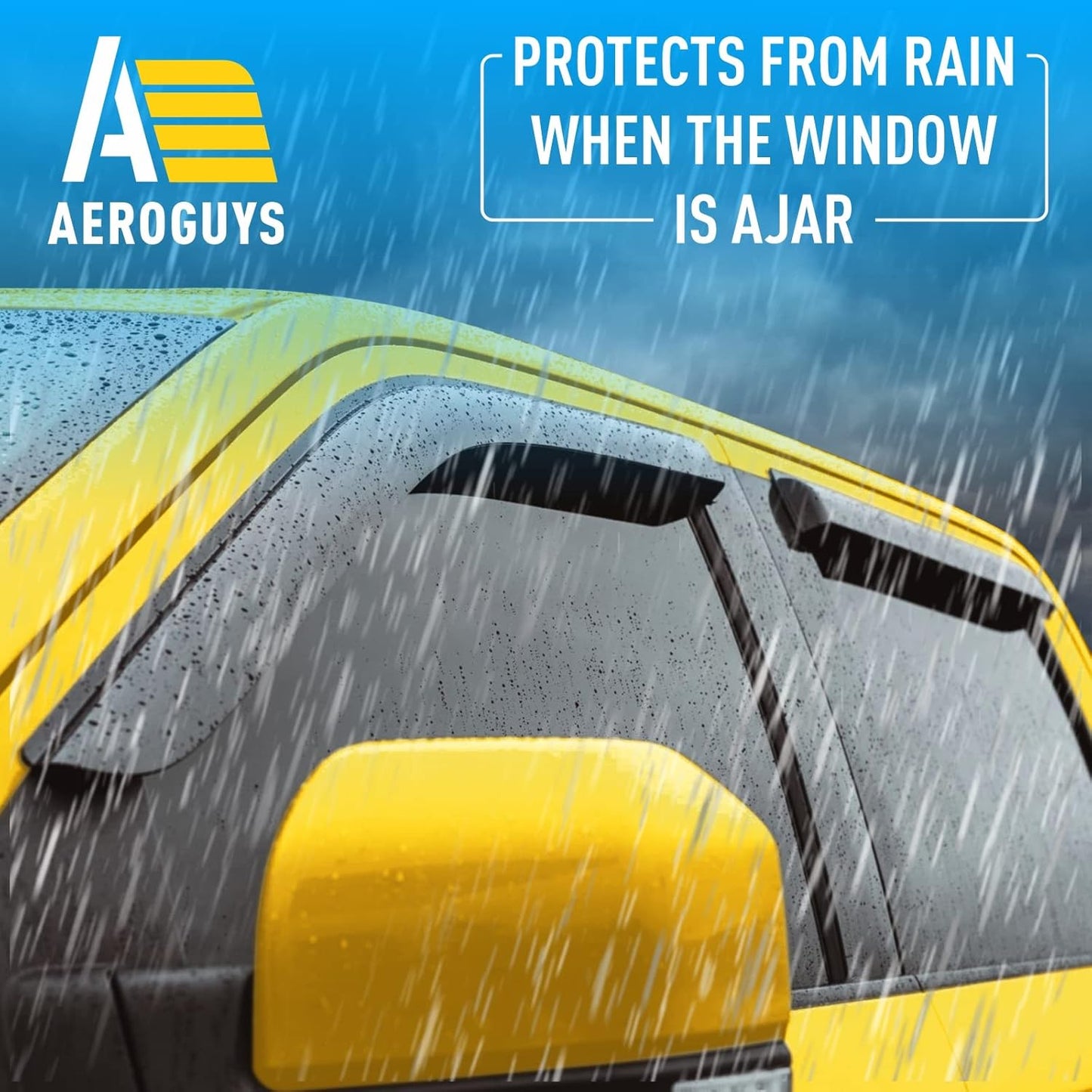 Extra Durable Window Deflectors Tape-On Window Visors Rain Guards Fit for Ford F150 2015-2025 SuperCrew, Sun Visors, Wind Vent for Shades, Exterior Car Accessories - 4pcs. AG0050