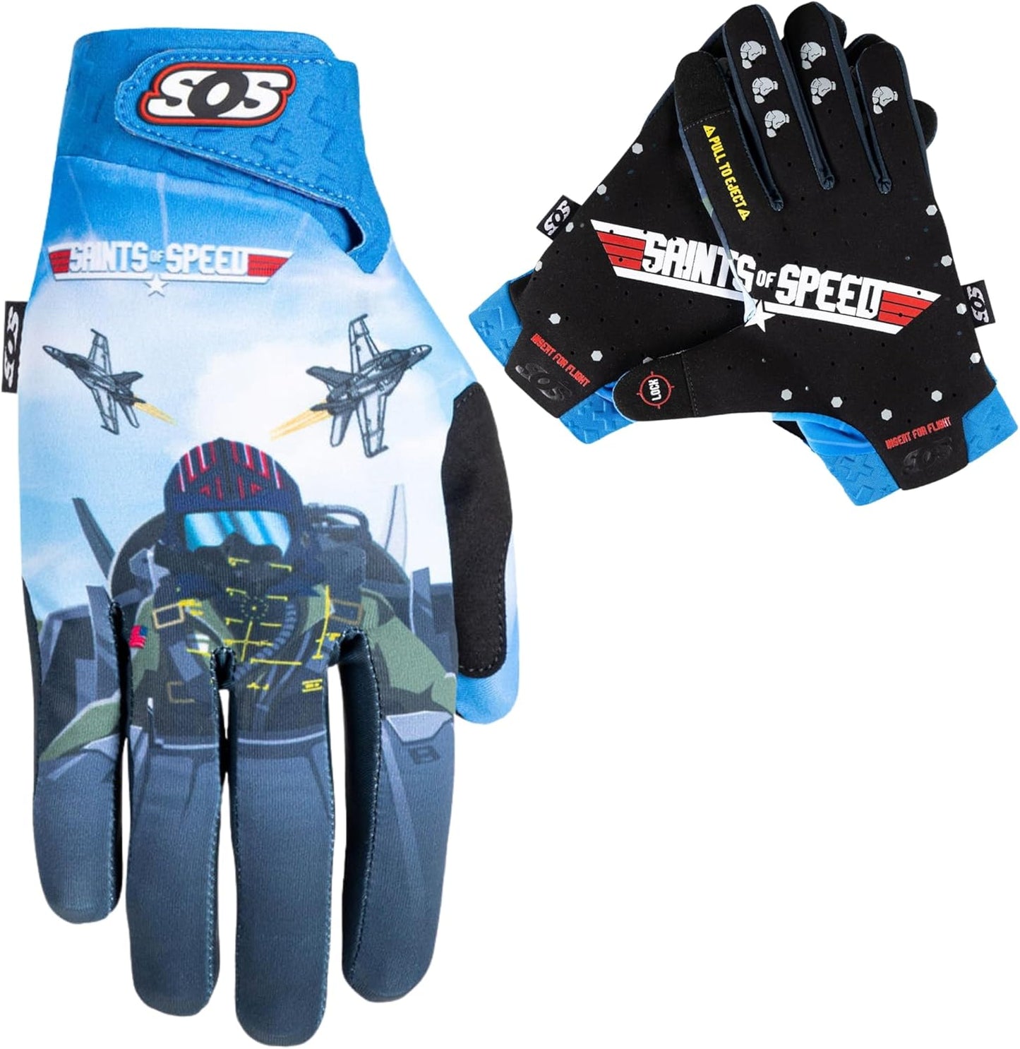Saints of Speed Dirt Bike Gloves – Motocross, Mountain Bike, Motorcycle, BMX, Jetski, Sim, Karting, Airsoft, Paintball, Driving & Racing Bike Gloves + Phone & Touch Screen Capable