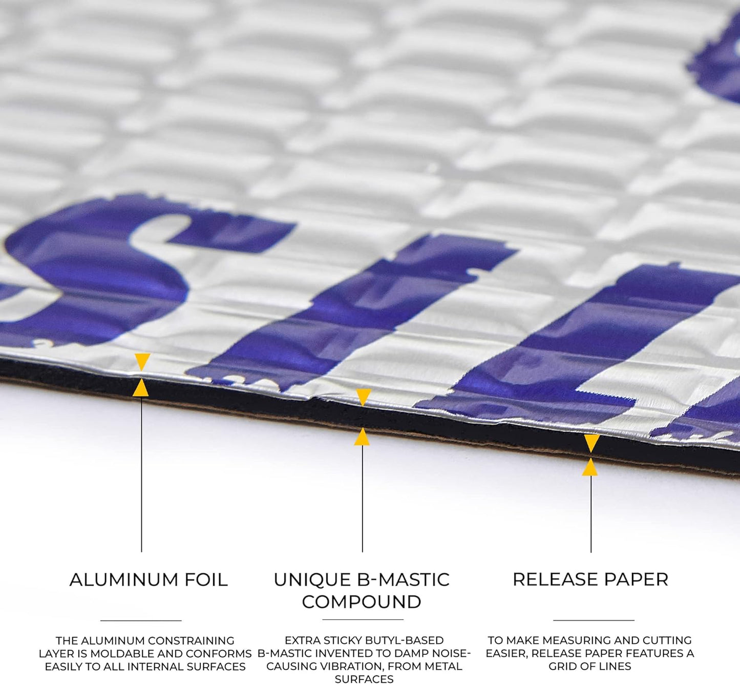 Siless 50 mil (1.3mm) 52 sqft Car Sound Deadening mat - Butyl Automotive Sound Deadener - Noise Insulation and Vibration Dampening Material ( 52 sqft)